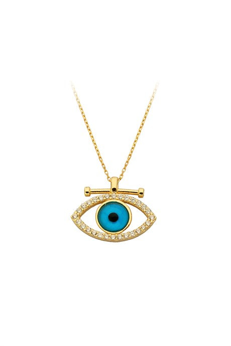 Solid Gold Eye Necklace | 14K (585) | 2.80 gr