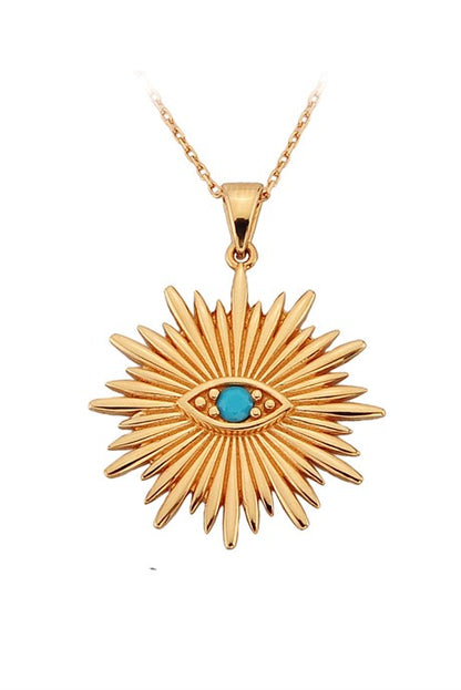 Solid Gold Sun Eye Necklace | 14K (585) | 3.61 gr
