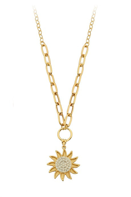 Collar de sol de oro macizo | 14K (585) | 6,63 gramos