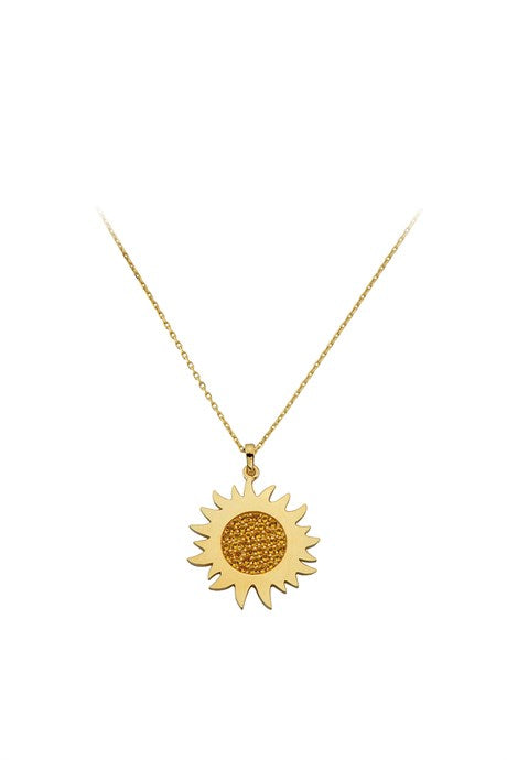 Collar de sol de oro macizo | 14K (585) | 2,63 gramos