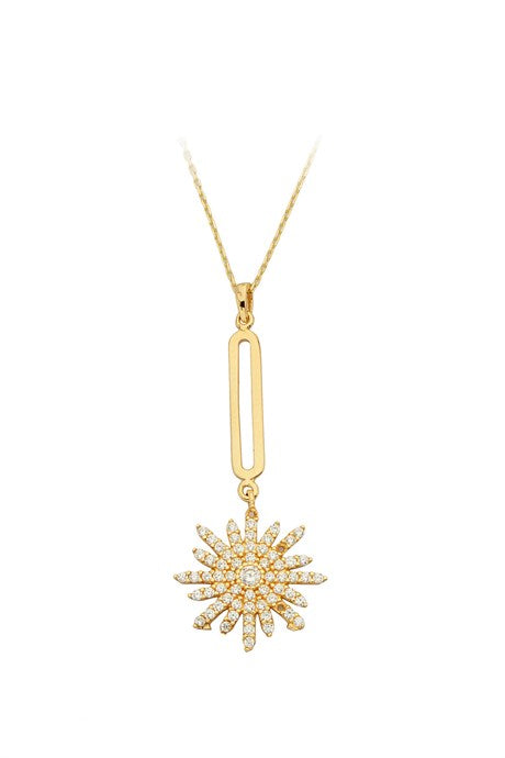 Collier soleil en or massif | 14K (585) | 2,52 grammes