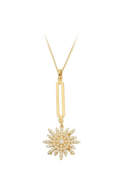 Solid Gold Sun Necklace | 14K (585) | 2.52 gr