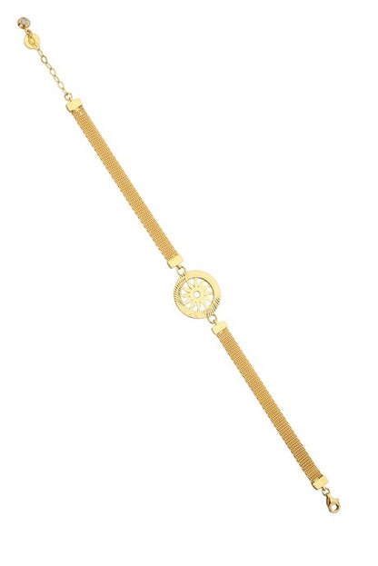 Solid Gold Circle Sun Bracelet | 14K (585) | 9.02 gr