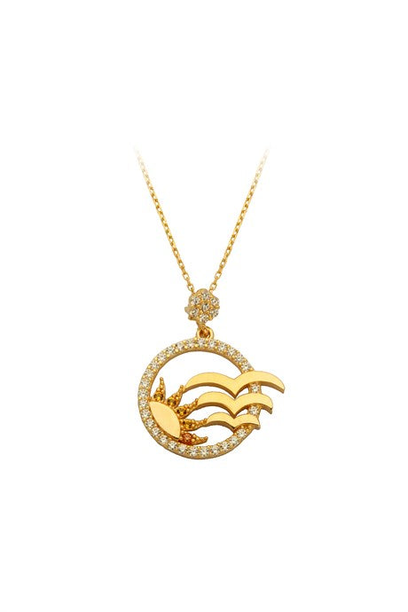 Collar de sol con círculo de oro macizo | 14K (585) | 3,10 gramos