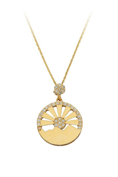 Collier soleil cercle en or massif | 14K (585) | 2,57 grammes