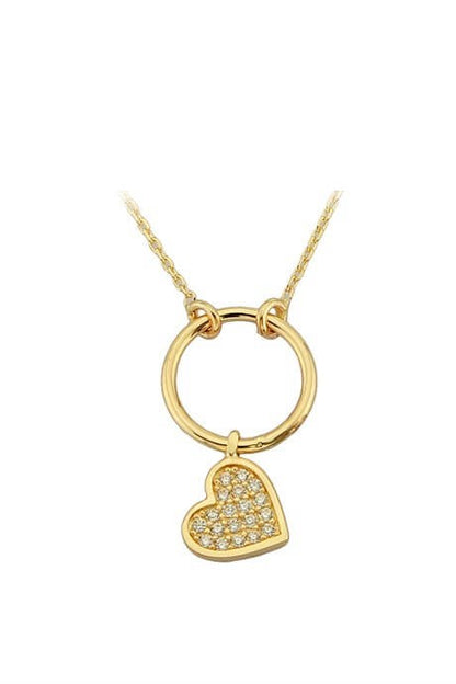 Solid Gold Circle Heart Necklace | 14K (585) | 1.84 gr