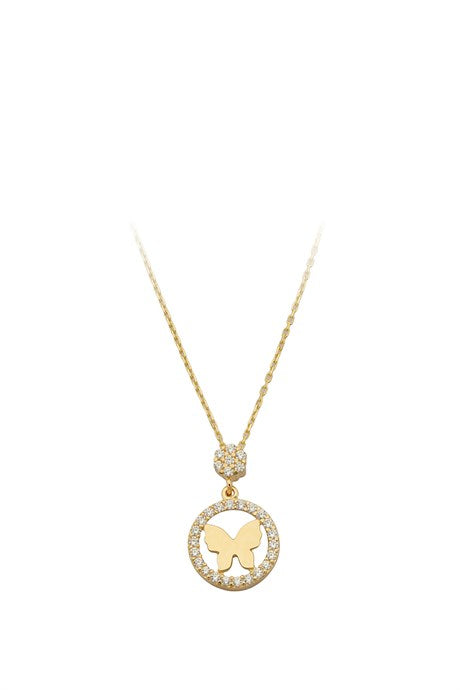 Collier papillon cercle en or massif | 14K (585) | 1,96 g