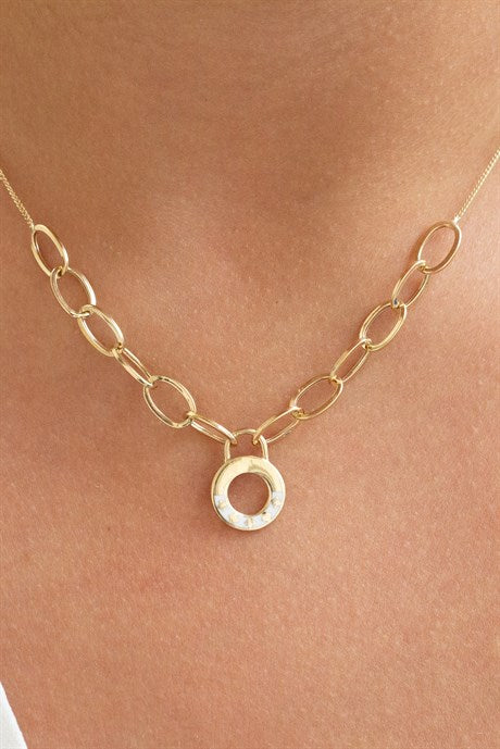 Solid Gold Circle Necklace | 14K (585) | 4.05 gr