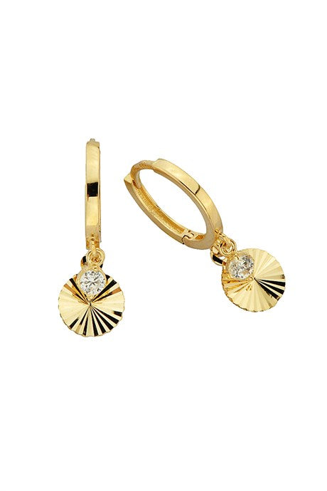 Solid Gold Circle Earring | 14K (585) | 2.43 gr