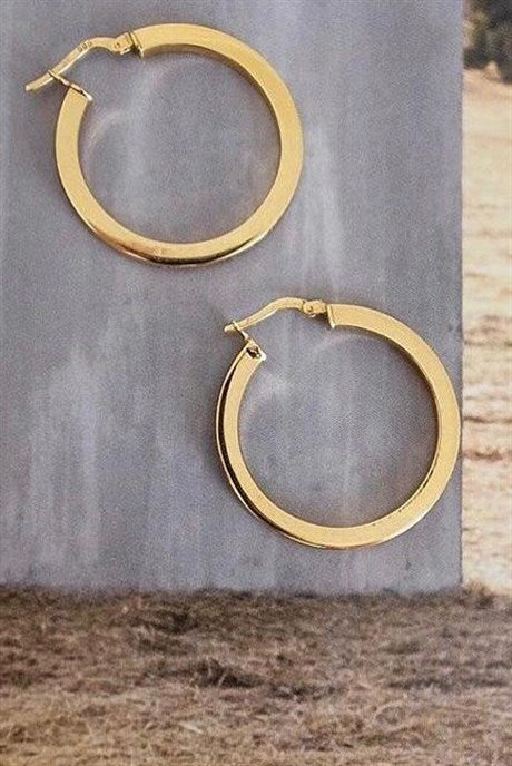 Solid Gold Circle Earring | 14K (585) | 1.58 gr