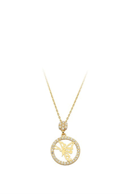 Collier ange cercle en or massif | 14K (585) | 2,43 grammes