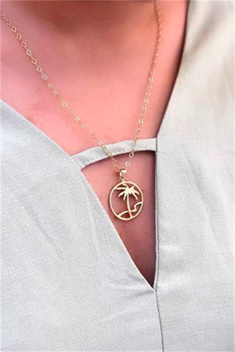 Collier de palmier cercle en or massif | 14K (585) | 5,27 grammes