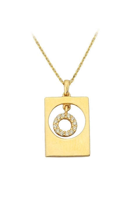 Collier plaque cercle en or massif | 14K (585) | 2,18 grammes