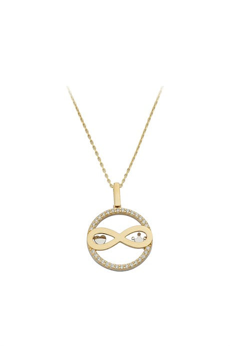 Solid Gold Circle Infinity Necklace | 14K (585) | 3.22 gr