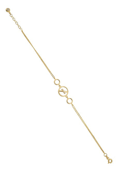 Solid Gold Circle Design Bracelet | 14K (585) | 2.09 gr