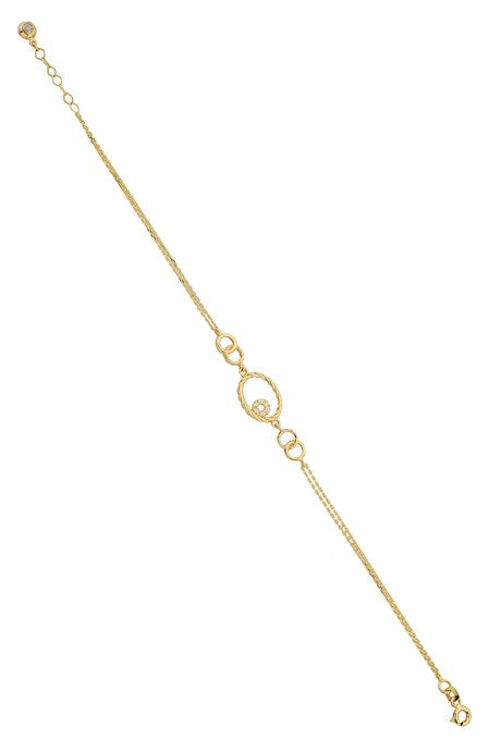 Solid Gold Circle Design Bracelet | 14K (585) | 2.42 gr