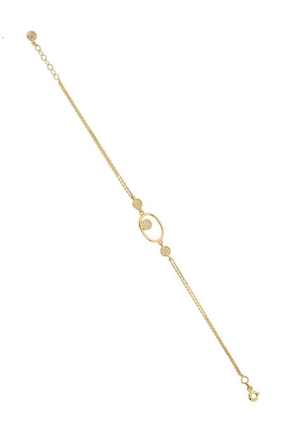 Pulsera de diseño de círculo de oro macizo | 14K (585) | 2,08 gramos