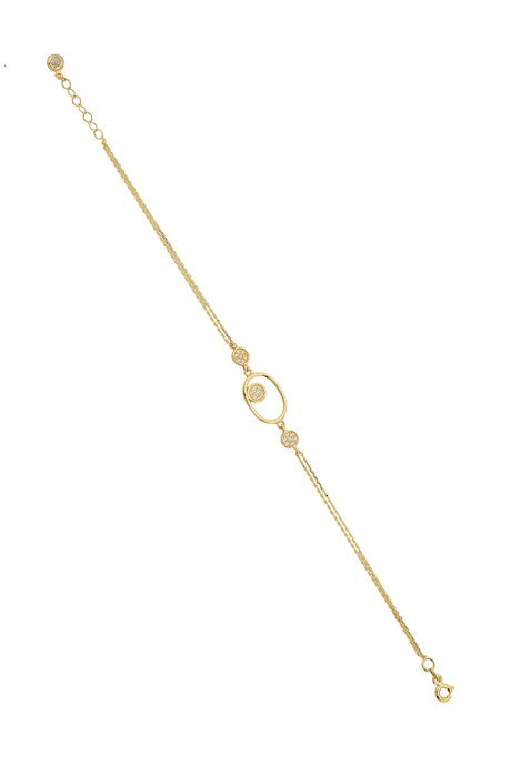 Solid Gold Circle Design Bracelet | 14K (585) | 2.08 gr