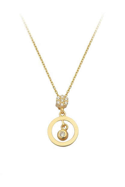 Solid Gold Circle Design Necklace | 14K (585) | 1.72 gr