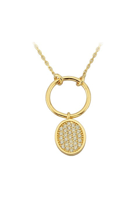 Solid Gold Circle Design Necklace | 14K (585) | 1.91 gr
