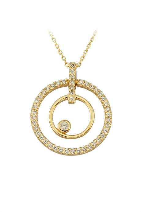 Solid Gold Circle Design Necklace | 14K (585) | 2.21 gr