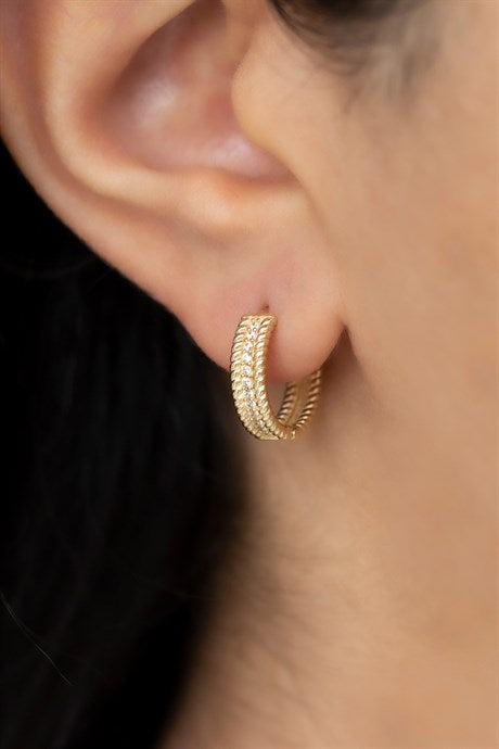 Boucle d'oreille design cercle en or massif | 14K (585) | 3,72 grammes