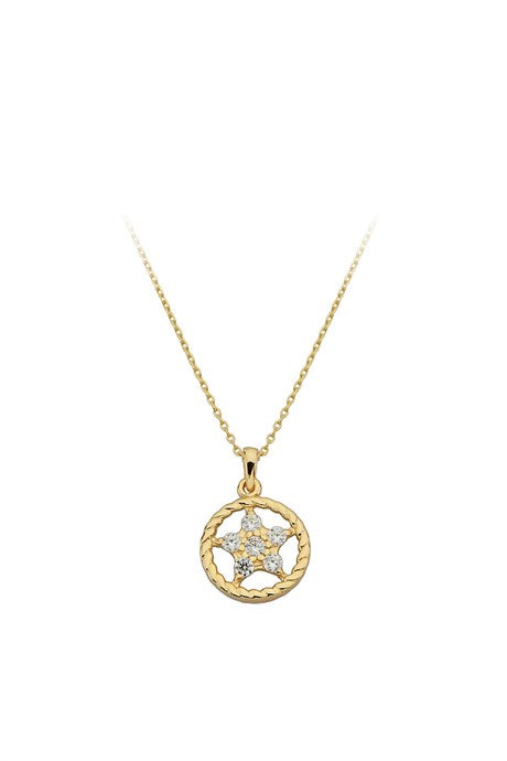 Collier étoile cercle en or massif | 14K (585) | 1,67 g