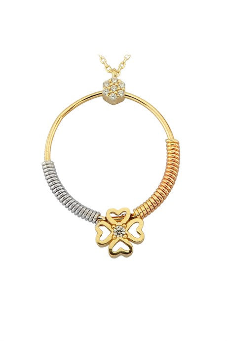 Solid Gold Spring Clover Necklace | 14K (585) | 2.63 gr