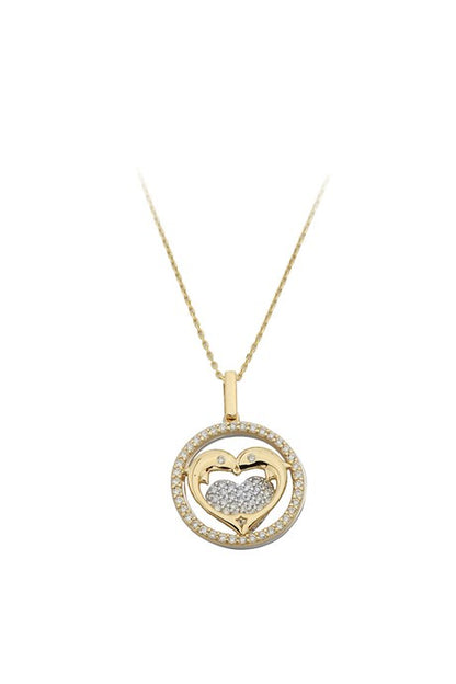 Solid Gold Circle Dolphin Necklace | 14K (585) | 3.75 gr