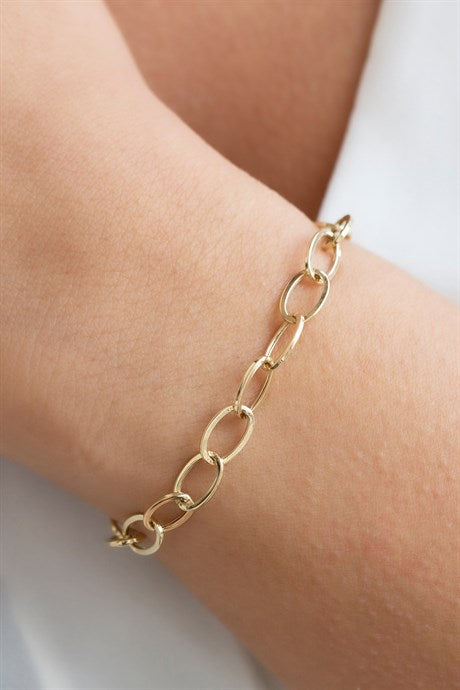 Solid Gold Circle Chain Bracelet | 14K (585) | 3.26 gr