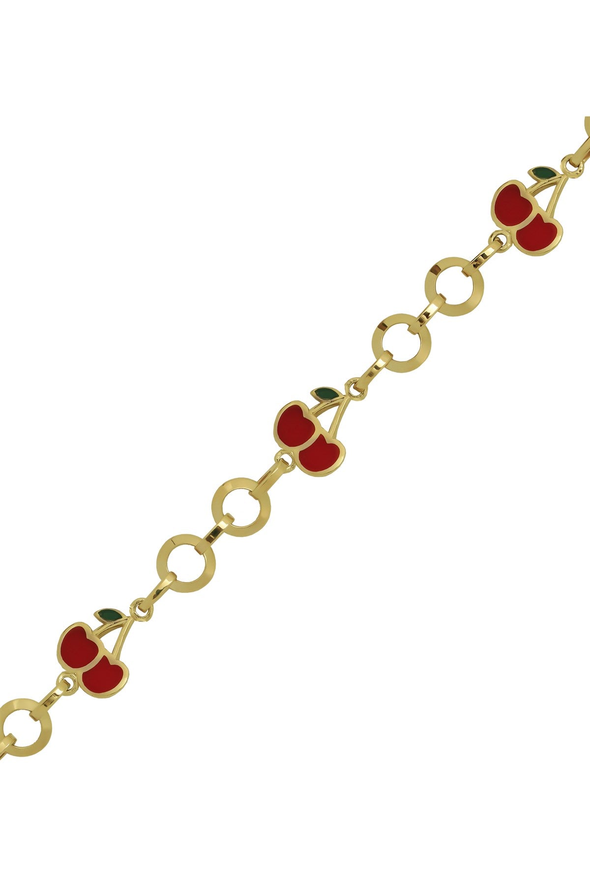 Pulsera de bebé y niños con cadena de anillo de oro macizo | 14K (585) | 3,55 gramos