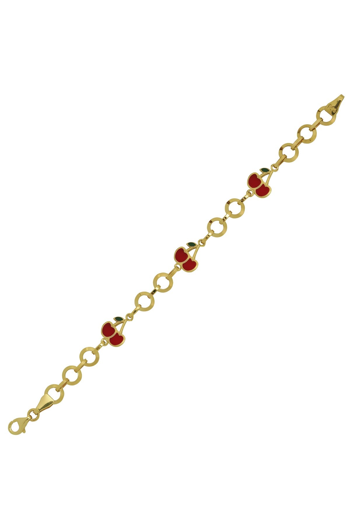 Pulsera de bebé y niños con cadena de anillo de oro macizo | 14K (585) | 3,55 gramos