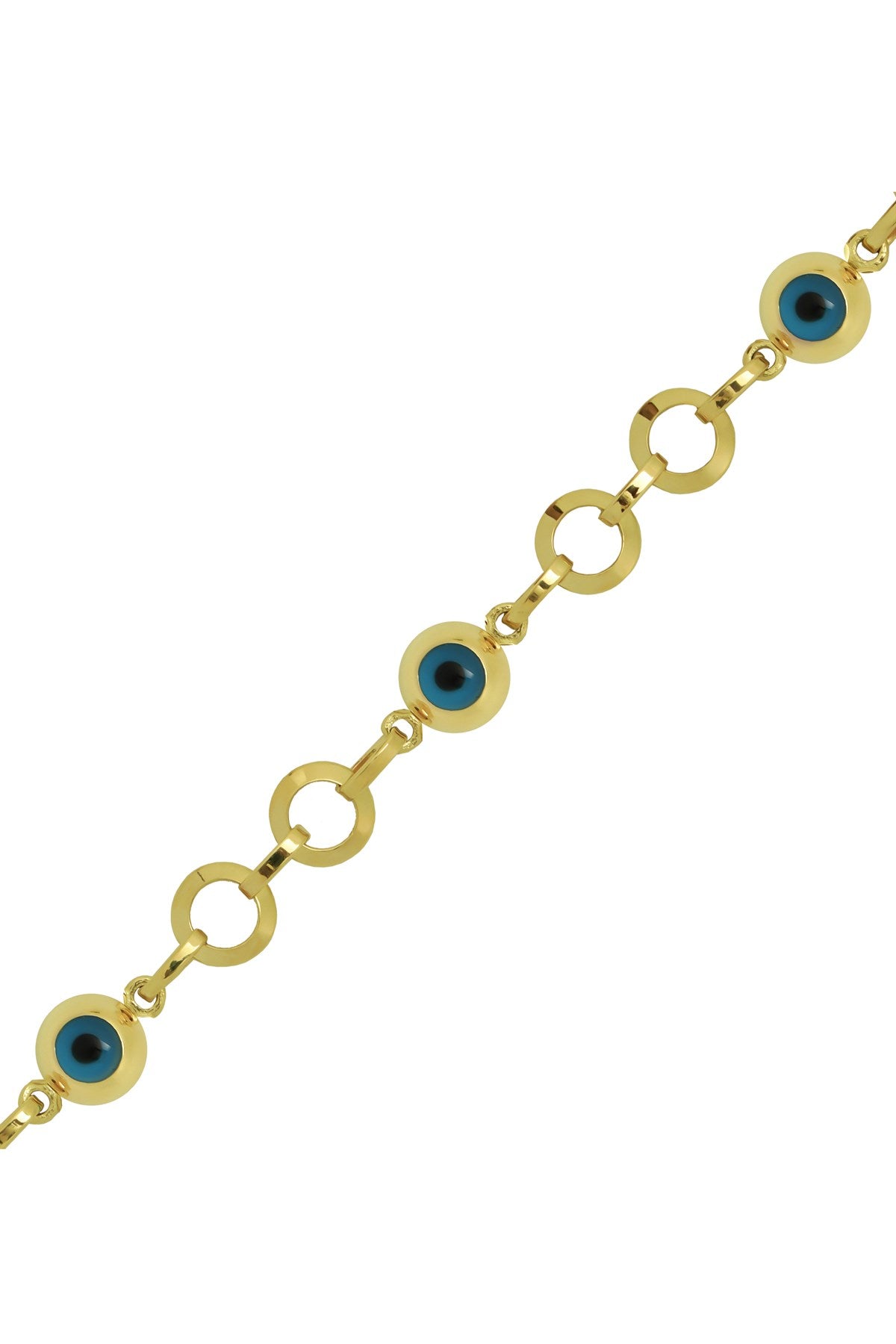 Solid Gold Ring Chain Evil Eye Baby & Children Bracelet