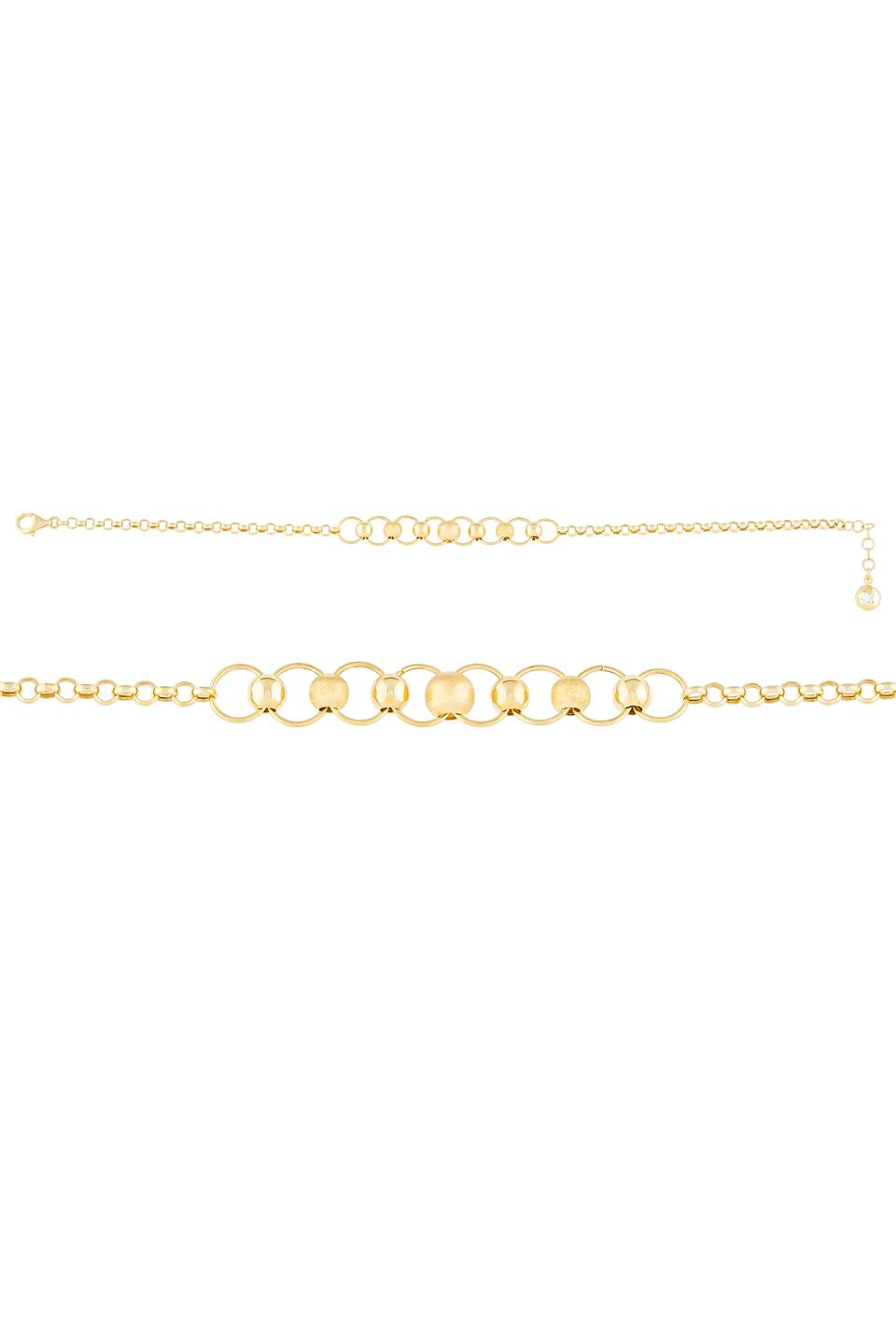 Solid Gold Ring Chain Bracelet