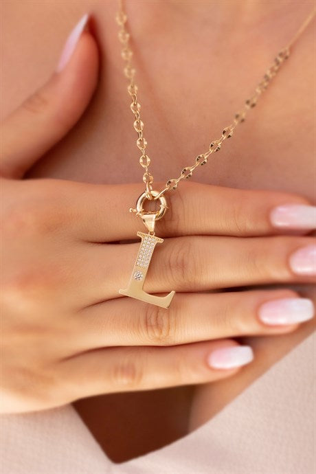 Solid Gold L Initial Necklace | 14K (585) | 5.95 gr