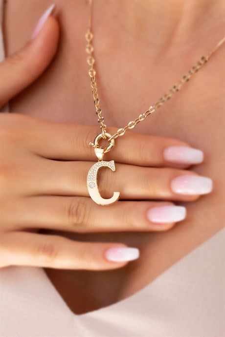 Solid Gold C Initial Necklace | 14K (585) | 5.88 gr