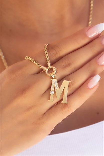Solid Gold M Initial Necklace | 8K (333) | 7.72 gr
