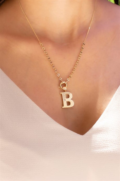 Solid Gold B Initial Necklace | 14K (585) | 6.45 gr