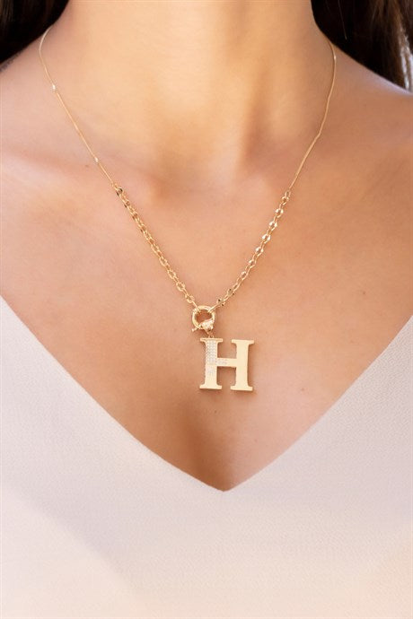 Solid Gold H Initial Necklace | 14K (585) | 6.68 gr