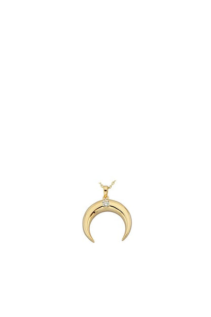 Solid Gold Crescent Necklace | 14K (585) | 1.91 gr