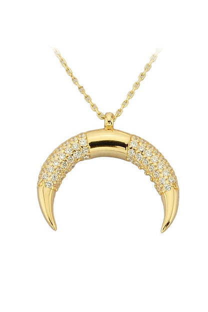 Collar de media luna de oro macizo | 14K (585) | 2,14 gramos