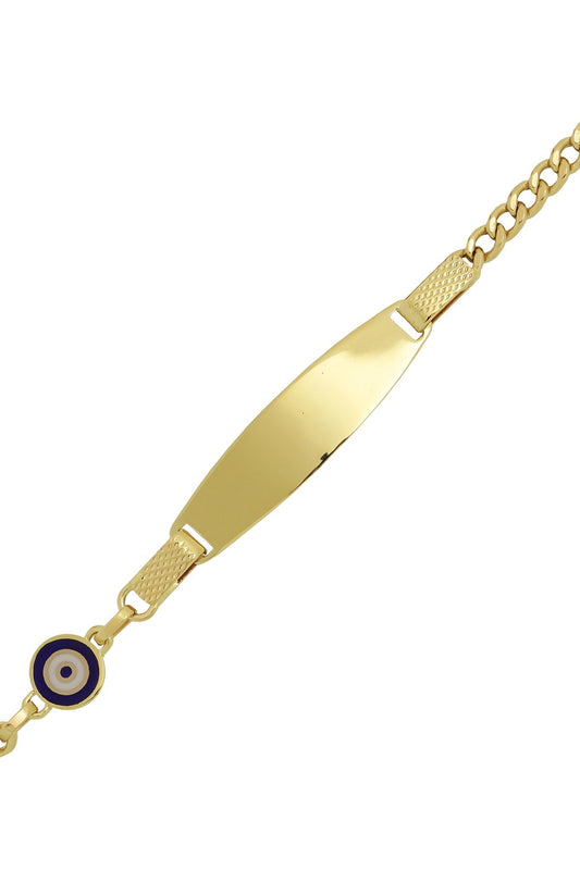 Bracelet bébé et enfant en or massif avec nom Evil Eye | 14K (585) | 3,11 grammes