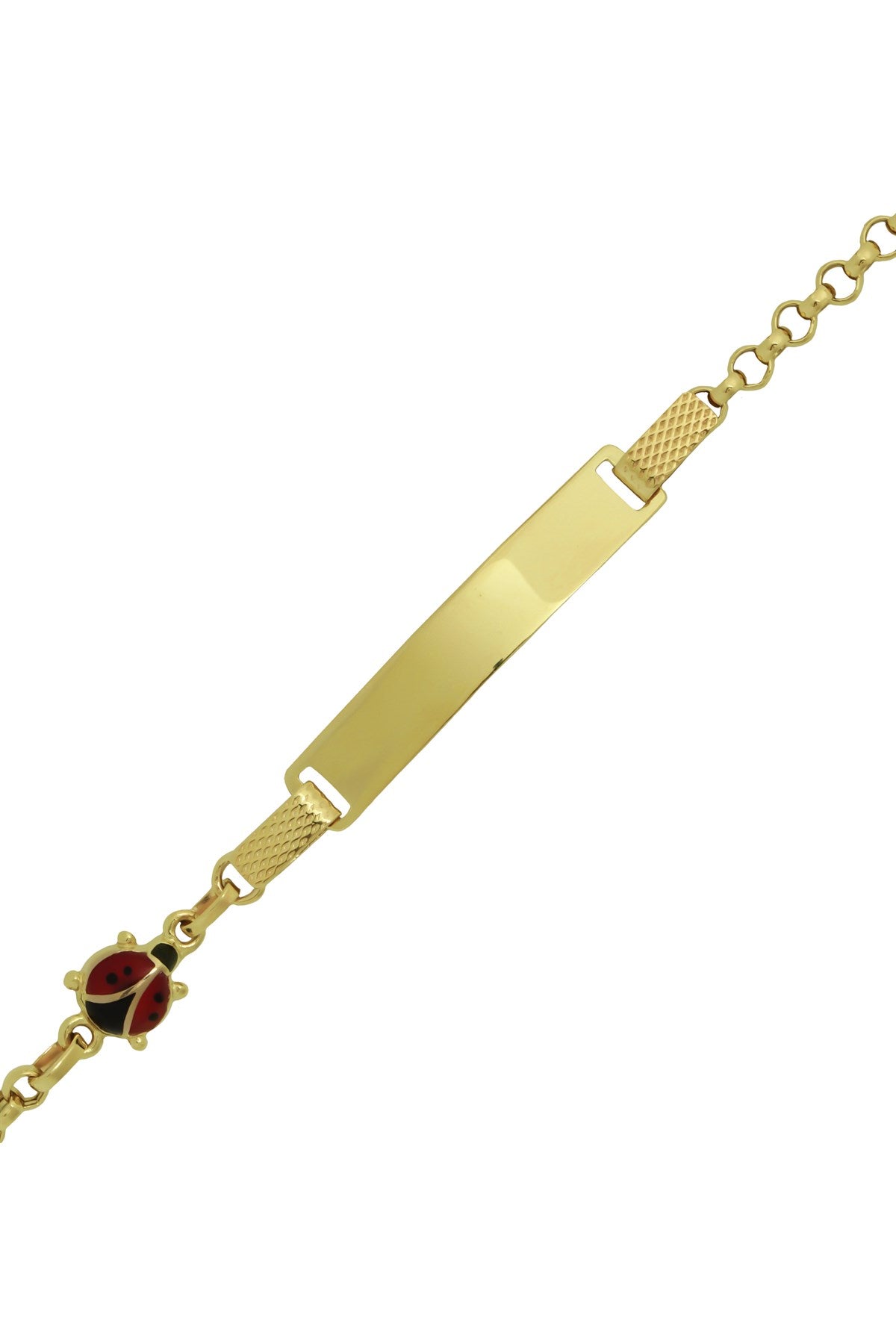 Pulsera de oro macizo con nombre Mariquita para bebés y niños | 14K (585) | 3,09 gramos