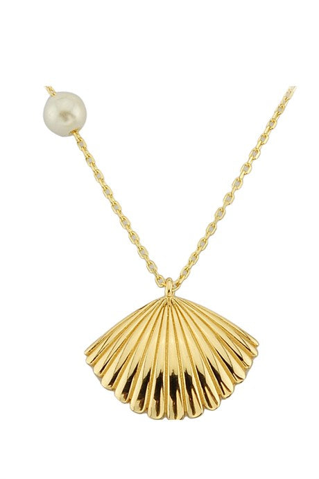 Solid Gold Oyster Pearl Necklace | 14K (585) | 2.45 gr