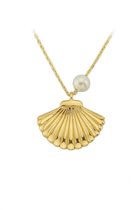 Solid Gold Oyster Pearl Necklace | 14K (585) | 2.73 gr