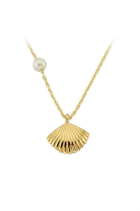 Solid Gold Oyster Pearl Necklace | 14K (585) | 1.31 gr