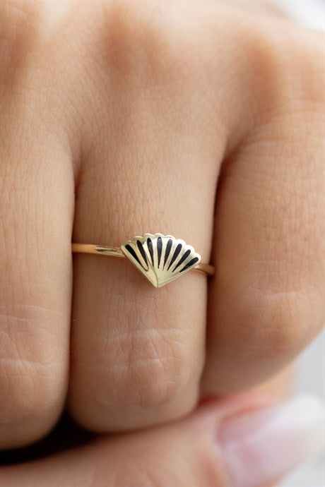 Solid Gold Oyster Ring | 14K (585) | 1.56 gr