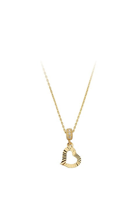 Solid Gold Heart Necklace | 14K (585) | 1.79 gr