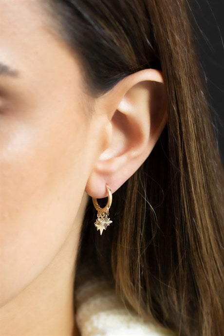 Solid Gold Dangle North Star Earring | 14K (585) | 2.06 gr