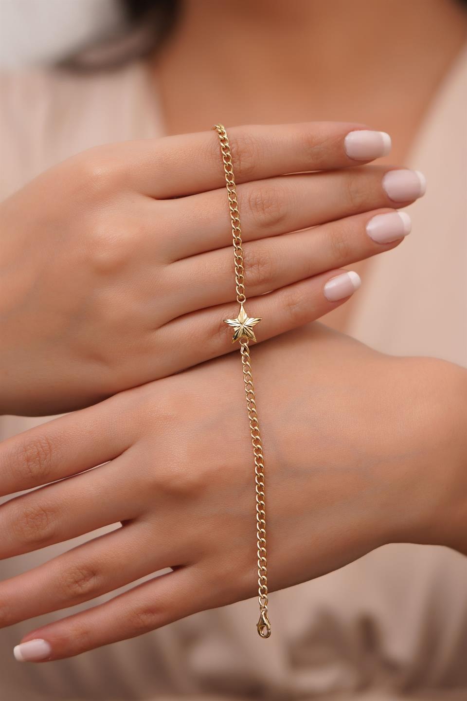 Solid Gold Star Bracelet